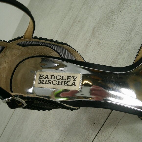 Sexy Badgley Mischka Tansy Dressy Embellished Peep Toe Stiletto Heels w bag SZ 8 - Picture 4 of 15